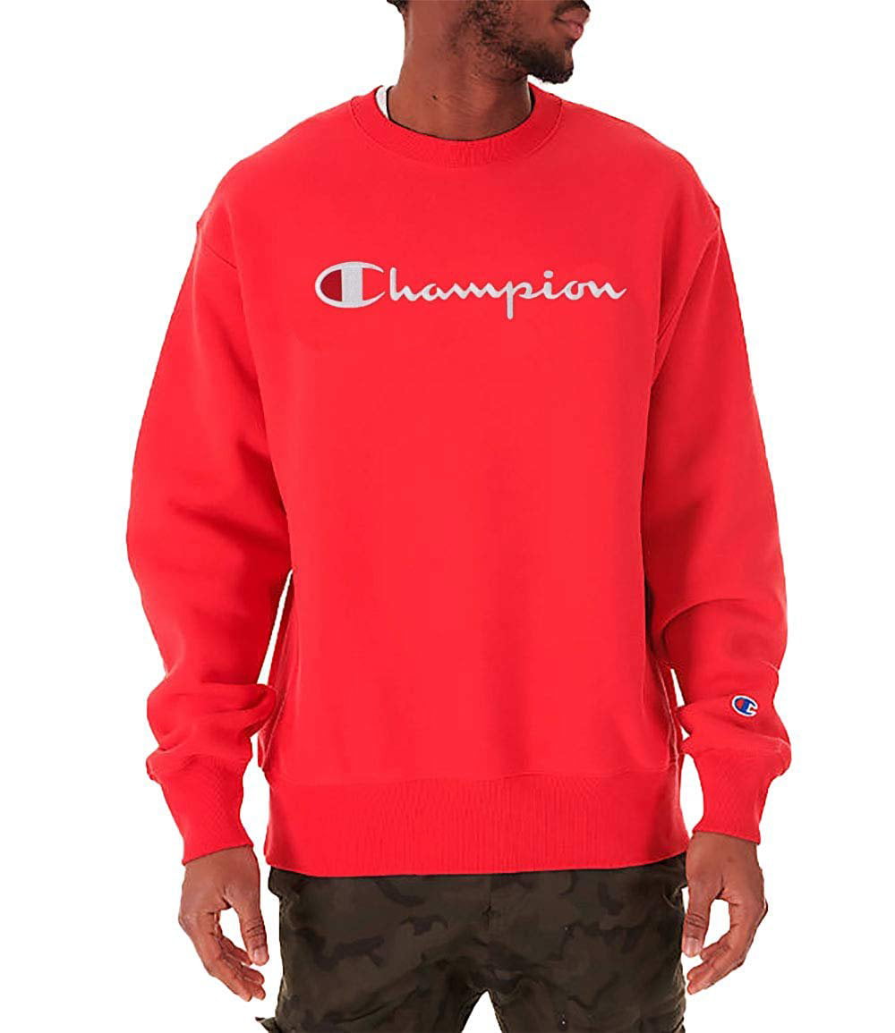 Champion - Champion Men's Reverse Weave Crew Neck Sweater (Red - Stitch ...