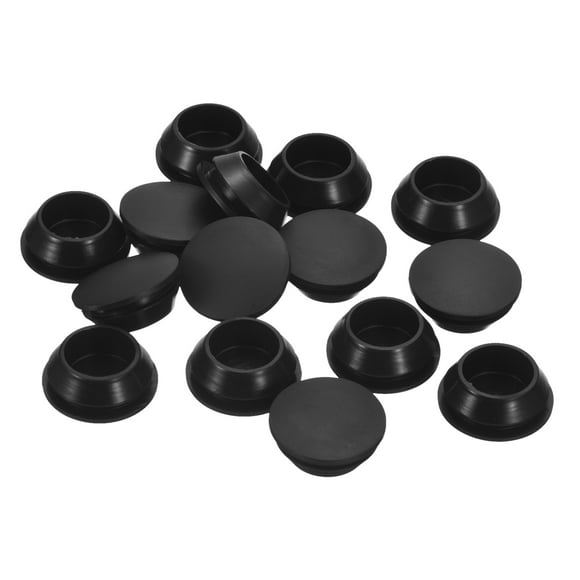 Unique Bargains 25pack Silicone Plugs, Rubber Round Snap in Locking Hole Plugs Waterproof Hole Plug for 18-19mm Hole, Black