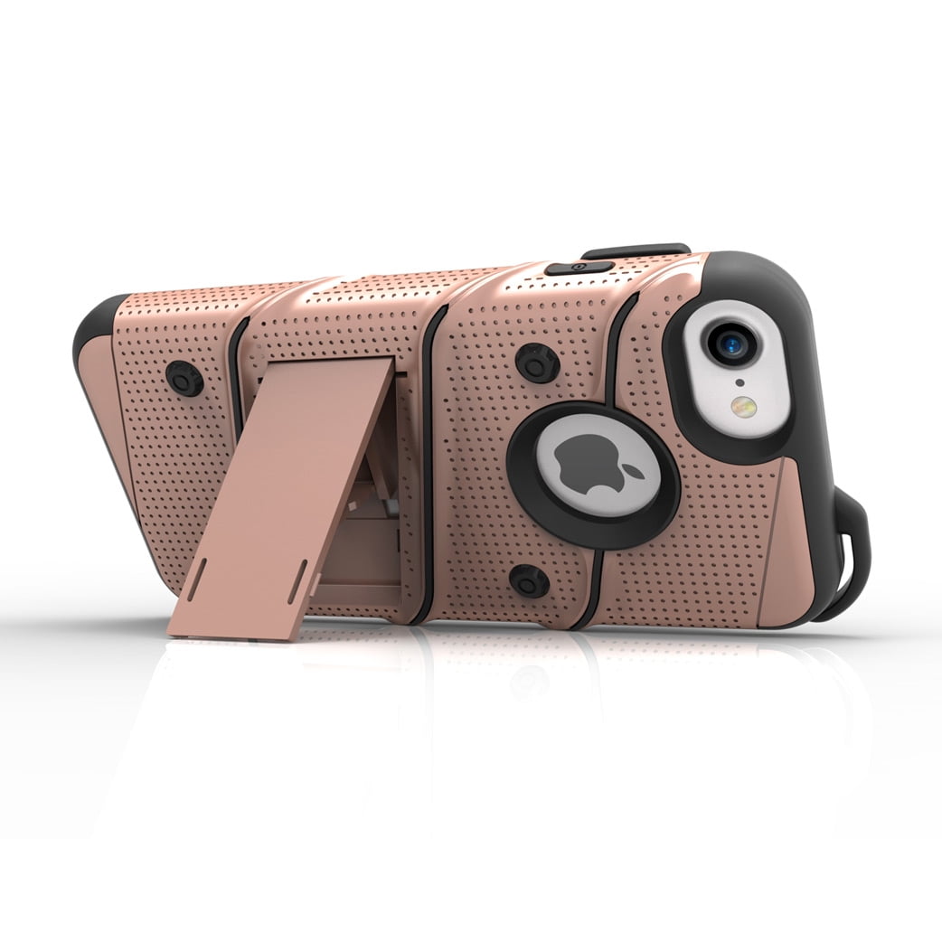 zizo bolt series iphone 8 / 7 tough case & belt clip - black zizo bolt series iphone 8 / 7 tough case & belt clip - black