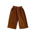 thumbnail image 4 of Ticikt Kids Corduroy Pants, Elastic Waist Solid Color Loose Wide‑Leg Trousers, Casual Straight Bottoms for Boys Girls,Coffee, 4 of 7