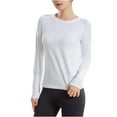 thumbnail image 2 of Neewe Seamless Long Sleeve Shirts for Women Waist Length - Workout Athletic Running Gym Yoga Tops Crewneck Breathable, 2 of 9