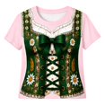 thumbnail image 3 of Womens Graphic T Shirt Crew Neck Short Sleeve Relaxed Fit Tee for Casual Outing Theme Party Pink,XXXL, 3 of 3