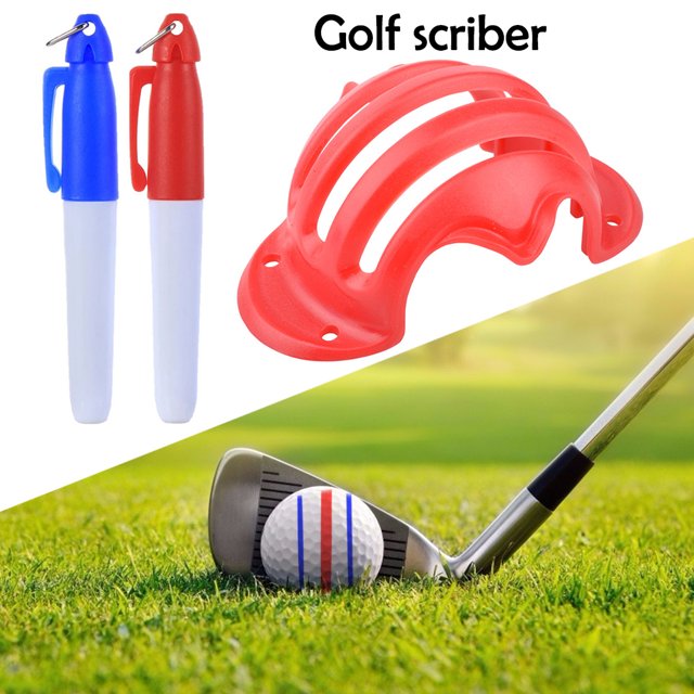 Liner Marker Pen Ehuebsd Plantilla de Línea de Pelota de Golf Marcas de Alineación Rojo