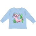 thumbnail image 3 of Inktastic Axolotl Unicorn with Rainbow Tail, Bubbles and Seaweed. Boys or Girls Long Sleeve Toddler T-Shirt, 3 of 5
