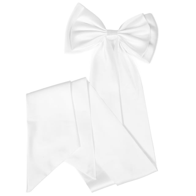 ADDHAT Detachable Satin Bow Train for Wedding Dress Elegant White Fabric Bridal Gown Accessory