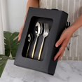 thumbnail image 2 of Buyer Star Flatware Set, 20-Piece Stainless Steel Silverware Cutlery Set Service for 5, Gradual Change Gold Dishes Dinnerware Set with Gift Box, Mirror Finish, 2 of 6