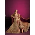 thumbnail image 3 of Pakistan Style Net Rich Brown Floor-Length Engagement Wear Anarkali Suit with Dupatta, 3 of 3
