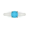 thumbnail image 2 of 1.0ct cushion cut turquoise 18k white gold Bridal Wedding Engagement Promise Anniversary Ring for Women size 3.75, 2 of 7