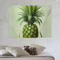 thumbnail image 4 of ONETECH  Pineapple Tapestry, Contemporary Tropical Fruit Art Hand Painting on Plain Backdrop, Fabric Wall Hanging Decor for Bedroom Living Room Dorm, Green White, 4 of 7