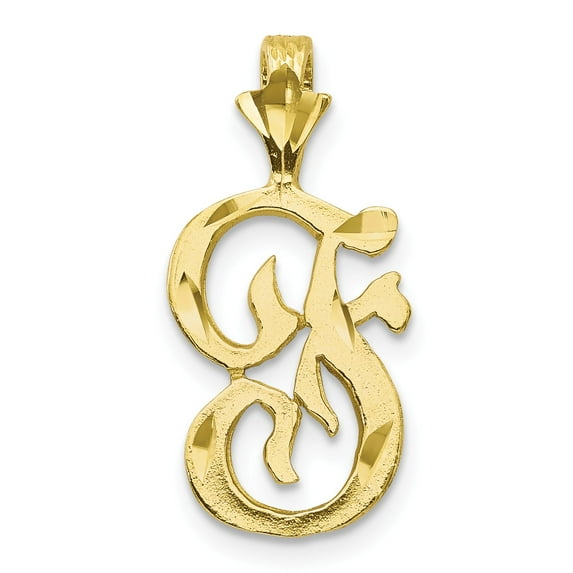 10k Initial F Charm in 10k Yellow Gold