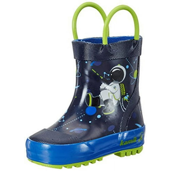 Kamik Boys' Orbit Rain Boot, Navy, 4 M US Toddler
