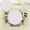 thumbnail image 3 of Ambesonne Tiki Bar Place Mats Set of 4, Palm Ornate, Standard Size, Brown White Yellow, 3 of 6