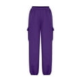 thumbnail image 5 of UAMVSH Womens Cargo Sweatpants Oversized Fleece Fall Jogger Pants with Pockets Fashion Loose Fit Cinch Bottom Jogging Pants(Large,Purple), 5 of 6