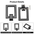 thumbnail image 3 of Uxcell 4 Sets Square Ring Pulls Handles Single Hole with Screws for Drawer, Black, 3 of 5