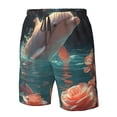 thumbnail image 4 of Pofeuu Flower White Dolphin Prin Men's Swim Trunks Quick Dry Bathing Suit Swimming Board Shorts Mesh Lining Beach Swimwear-3X-Large, 4 of 6