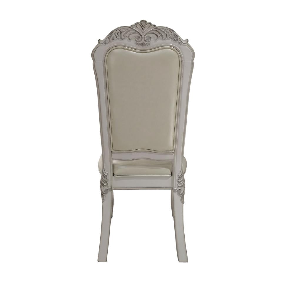 Acme Dresden Upholstered Side Chairs in Bone White (Set of 2) Indoor