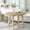 Natural Wood Wash, variant on Extendable Solid Wood Dining Table, Oak Natural Finish, Antique White Base, 300lb Capacity Round Table In Wood, + Style