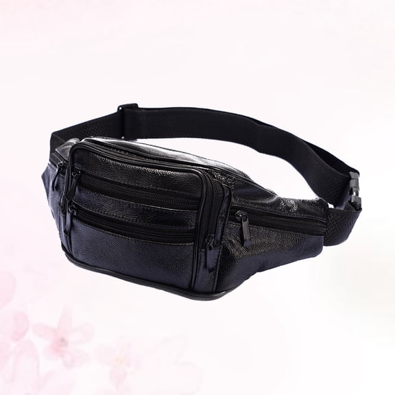 Raindrops 1Pack Multifunctional Rectangular Leather Waist Bag for Men and Women Outdoor Sports