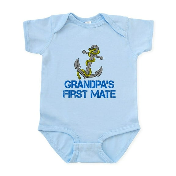 CafePress - Grandpas First Mate Body Suit - Baby Light Bodysuit, Size Newborn - 24 Months