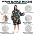 thumbnail image 5 of Wearable Oversized Blanket,Black Dinosaurs Leaves Pattern Wearable Blanket Hoodie for Adults,Cozy Hooded Blankets with Super Pockets,Super Warm Fuzzy Pullover for Women & Men, 5 of 6