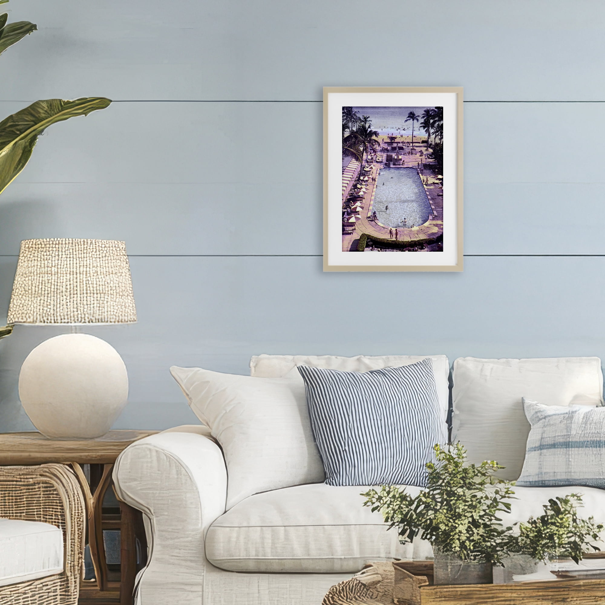 Stupell Industries Vintage Miami Sands Birch Framed Print Under Glass, design by Grotto Studios