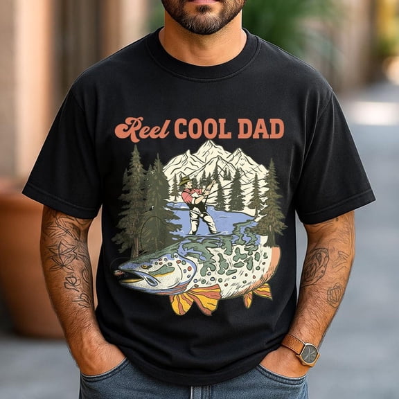 Reel Cool Dad Shirt, Funny Fishing Dad T-Shirt, Retro Fisherman Tee, Father's Day Gift for Fishing Lover Unisex