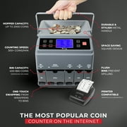 Cassida C300 Coin Counter/Sorter with a 300 Coins Per Minute Speed | Printing Compatible | Quickload Technology