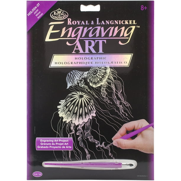 Holographic Foil Engraving Art Kit 8"X10"Jellyfish