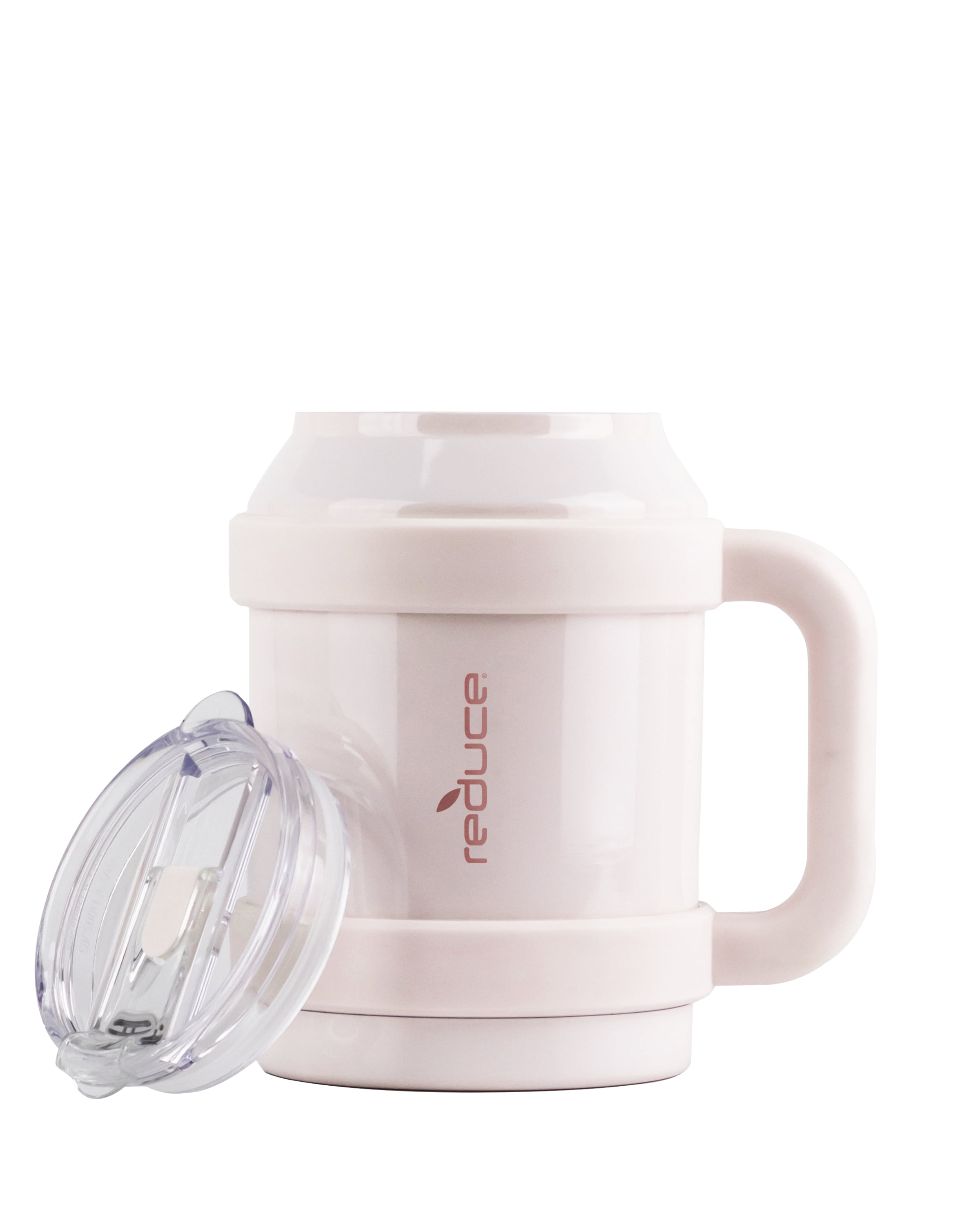 REDUCE brand Cold1 Tumblers or Mugs 20-24oz mouth Replacement Lid (3.5 inch  diameter) and Straw (10.6 inch) set, Clear, BPA Free, Dishwasher safe