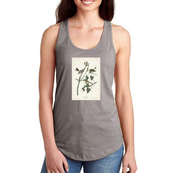 Yellow-rump Warbler Racerback Tank Women -John James Audubon Designs, Female x-Large