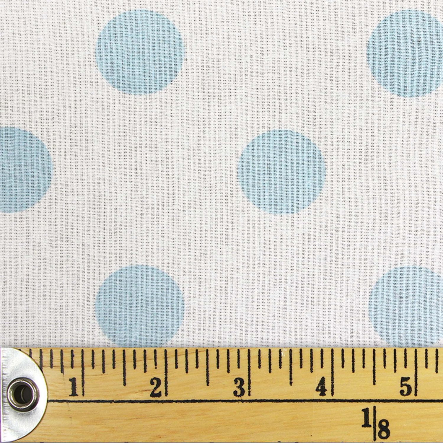 Fabric Creations Fat Quarter — White with Turquoise Polka Dots — 45 x 53 cm (18" x 21") Pre-Cut Cotton