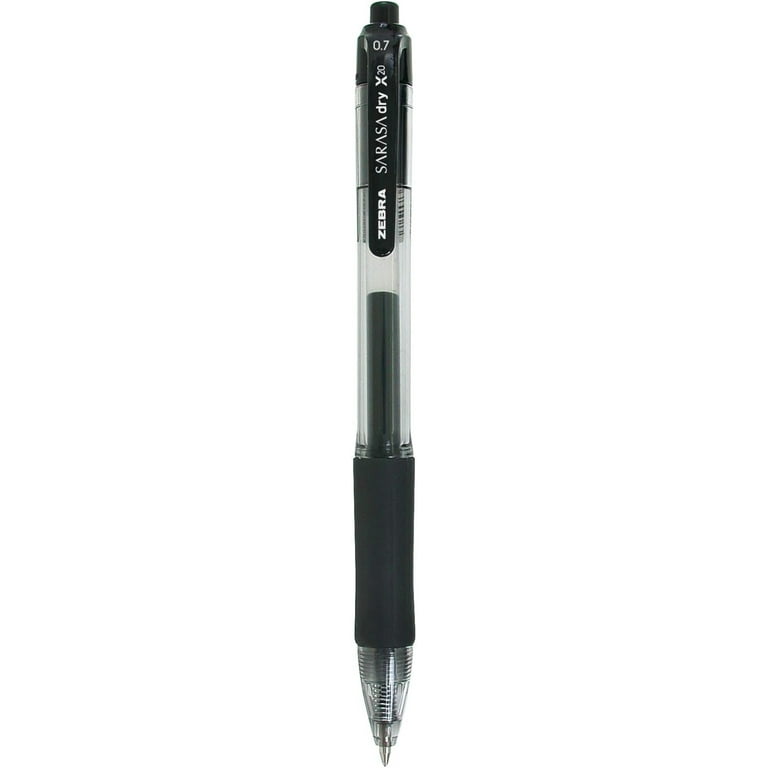 Zebra Sarasa Dry X20 Retractable Gel Ink Pens, Medium Point, 0.7mm