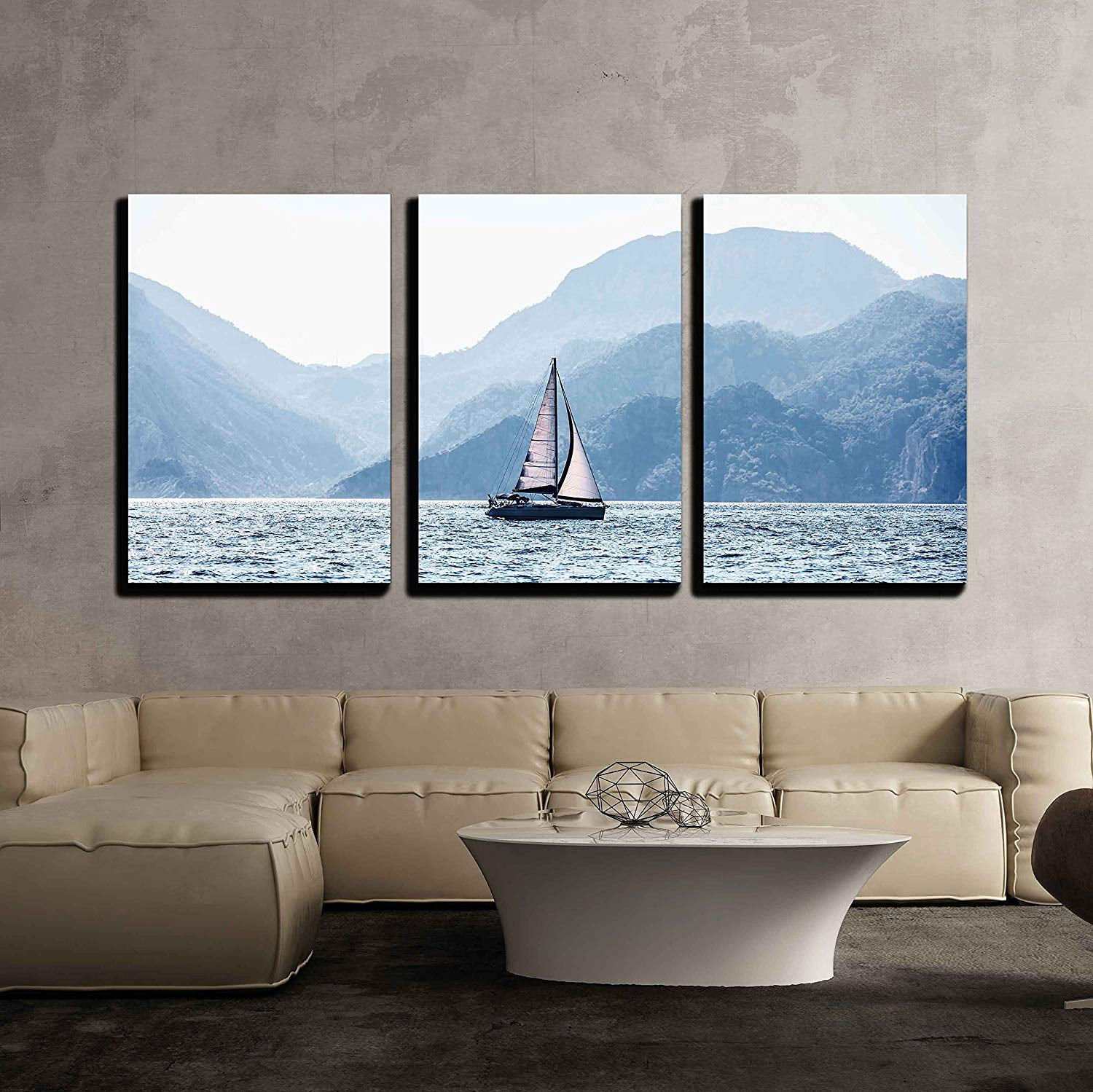 WALL ART UK 4032 30 SHAPES yacht competition sails CANVAS PICTURE 