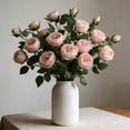 thumbnail image 2 of Real Touch Roses Artificial Flowers Fake Peonies with Long Stem Realistic Faux Peonies Flower for Wedding Party Home Table Centerpieces Decorations, 2 of 5