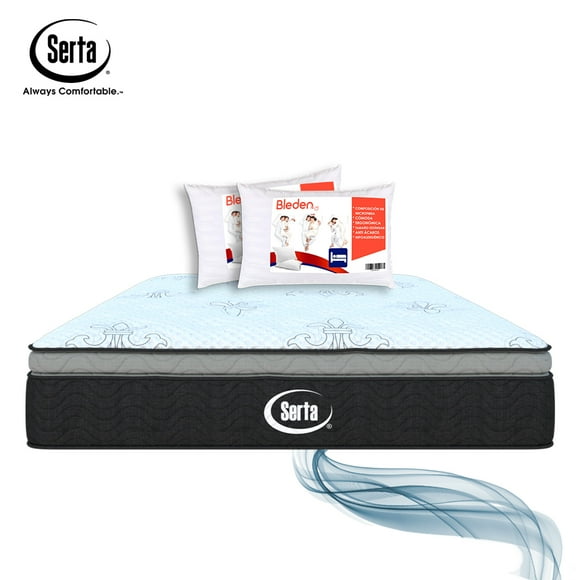 Colchón King Size Serta Memory Foam + 2 Almohadas Bleden Standart