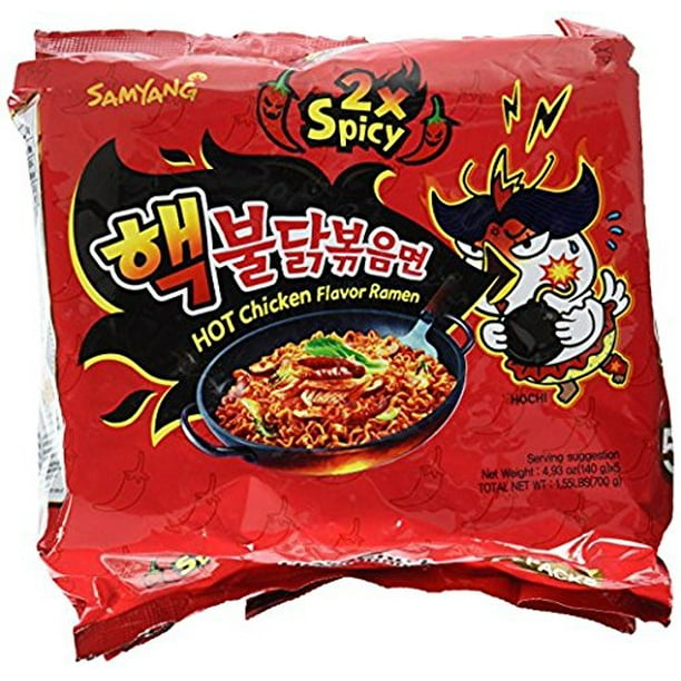 Samyang Hot Chicken Stir Fried Ramen Noodle 2x Spicy 5 Pk - Walmartcom
