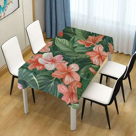 

ALAZA Blossoming Lily Flower Leaves Rectangle Tablecloth Tablecover Dinning Table Cloth 54 x54