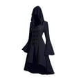 thumbnail image 2 of Halloween Womens Casual Dresses for Women Plus Size Long Sleeve Gothic Punk Style Long Robe Hooded Dress Tops, 2 of 7