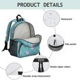 thumbnail image 4 of Unicorn and Flower Blue Pattern Backpack for School, Cute School Bag with Adjustable Shoulder Straps and Padded Back, 13.8"x11.4"x6", 4 of 5