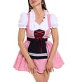 thumbnail image 6 of EINCcm Women Oktoberfest Dirndl Costume Plaid German Beer Festival Cosplay Bavarian Dress Halloween Fancy Dress with Apron, 6 of 8
