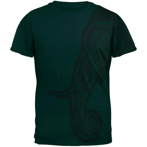 Tribal Mosaic Elephant Mens T Shirt Forest Green LG