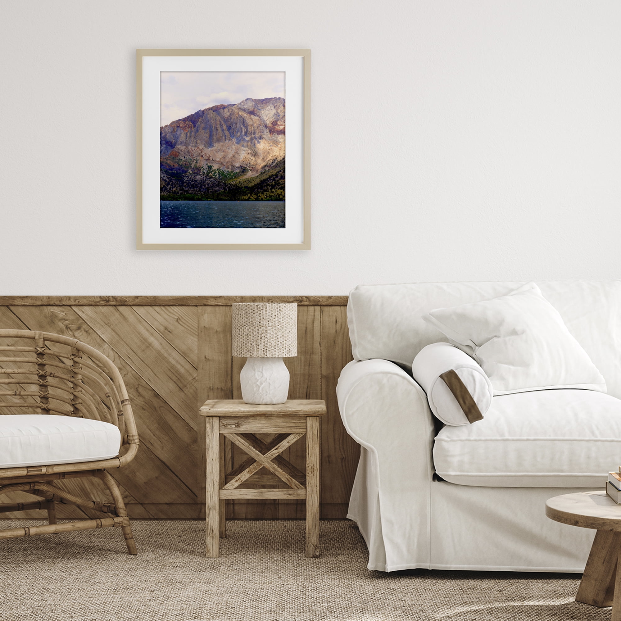 Stupell Industries Serene Lake Beneath Mountains Birch Framed Print Under Glass, design by Gemma Bardot