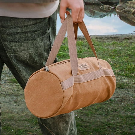Colaxi Tent Stakes Storage Bag Camping Tent Peg Bag Organizer Resistant Case Canvas Tool Bag Camping Tool Storage Bag for BBQ Hiking brown