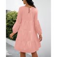 thumbnail image 4 of Vestido Midi, Color Puro, Cintura Suelta, Cuello Redondo, Vestido De Mujer, Poliéster Para El Hogar ANGGREK Otros, 4 of 6