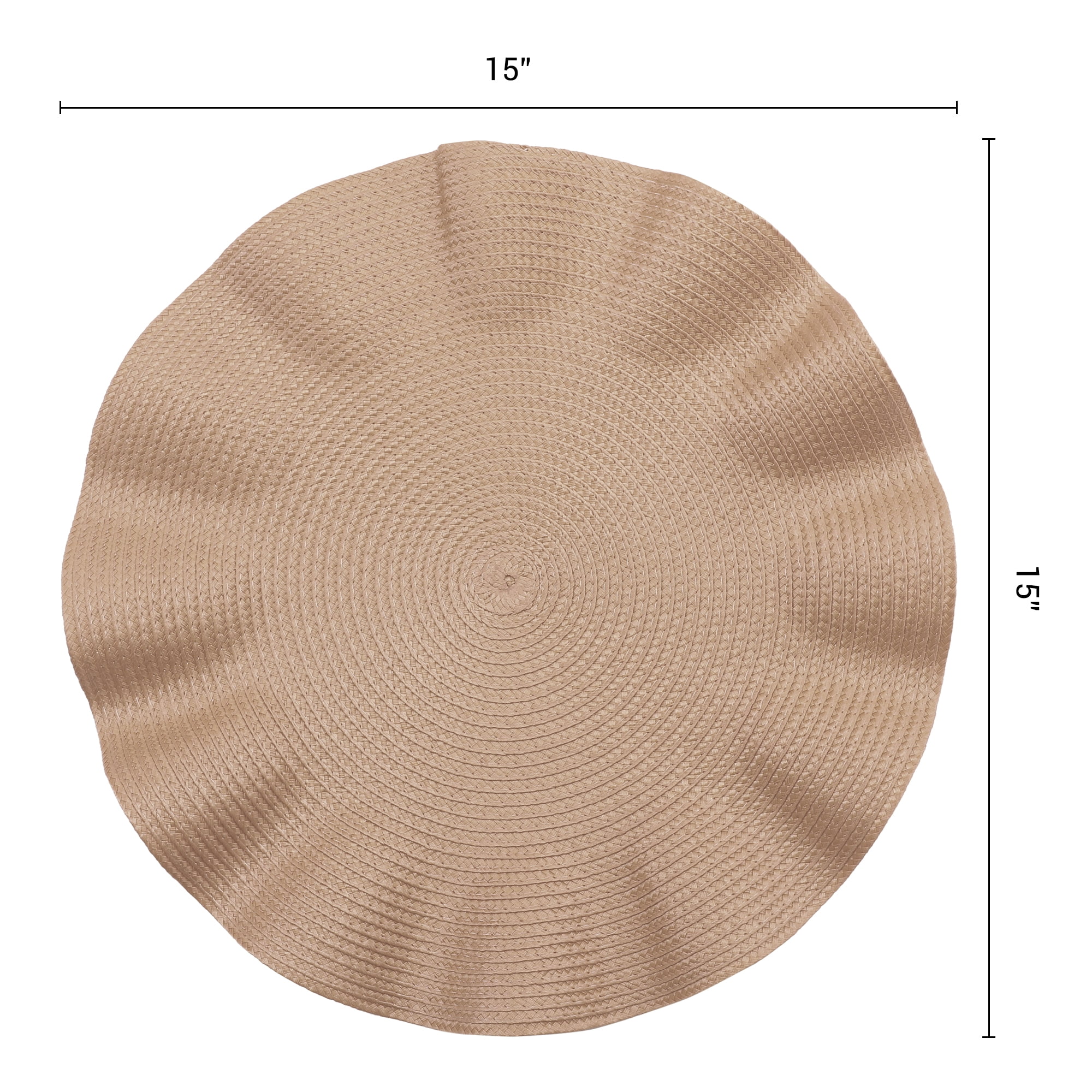 Unique Bargains Set of 6 Washable Farmhouse Placemats Indoor Champagne