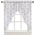 thumbnail image 2 of Floral Swag Valance Curtains Rod Pocket Kitchen Curtains Scalloped Window Treatment Valances Swag Curtains For Living Room 1 Pair 28" W X 36" L, 2 of 7