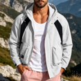 thumbnail image 2 of longantii Mens Waterproof Jackets Trendy Water Resistant Stand Collar Rain Coat Long Sleeve Zip Up Jacket Classic Fit Spring Fall Going Out Outfit Gray 2XL, 2 of 5
