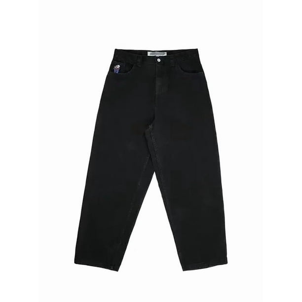Pantalones vaqueros unisex estilo hip-hop gótico urbano de talle alto y corte holgado con diseños rasgados y bordados for hombre y mujer