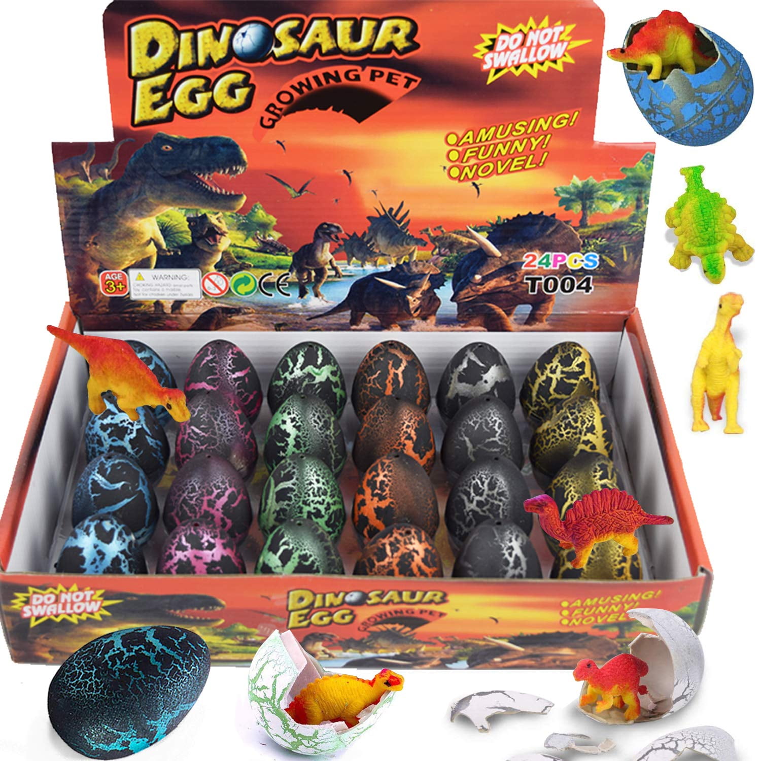 RONSTONE 24Pack Dinosaur Eggs Easter Egg Toys Grow in Water Hatching Egg Crack Science Kits