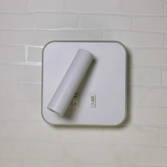 Aplique de pared LED, luz de lectura para cabecera, luces de lectura de pared LED de 11 W, foco ajustable (luz blanca de 6000 K, cuadrado), lámpara de pared para pasillo, escalera, sala de estar